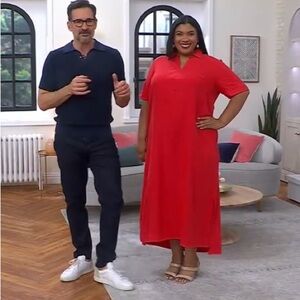 BEAUTIFUL by Lawrence Zarian Regular Linen Blend Maxi Dress size L #A646350 EUC